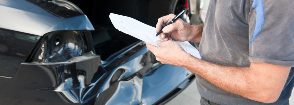 inspection of vehicle from rear-end crash