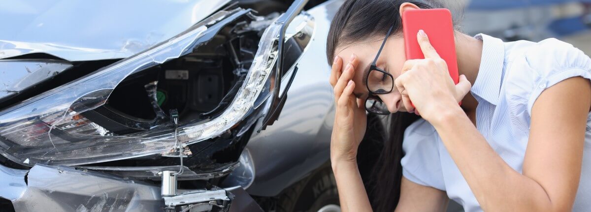 crash victim making phone call