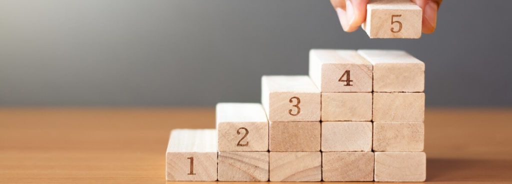 stack of wooden blocks in steps