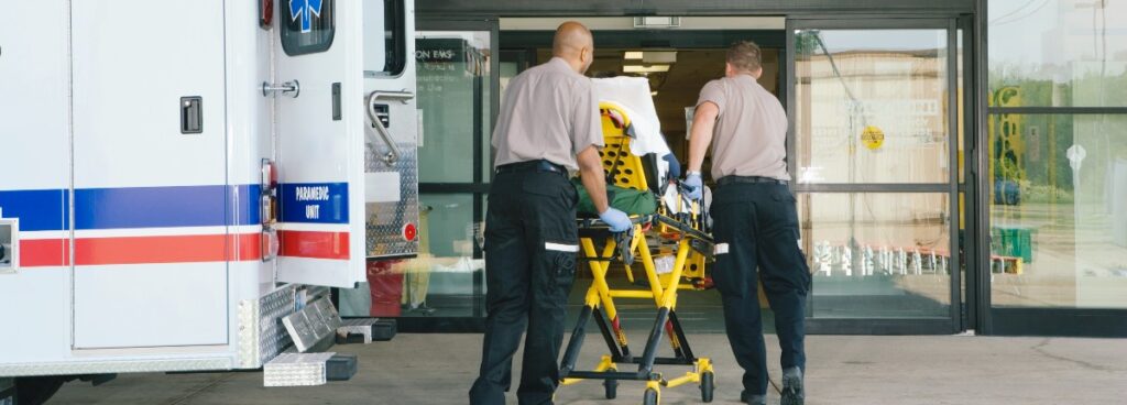 ambulance outside of hospital