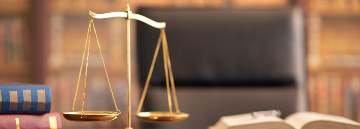 judges chair with law books on table