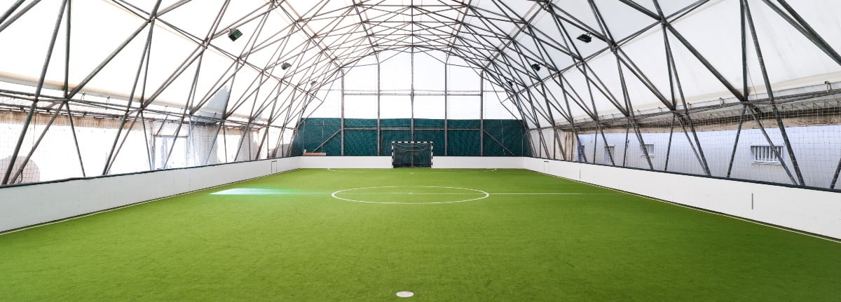 empty indoor soccer field