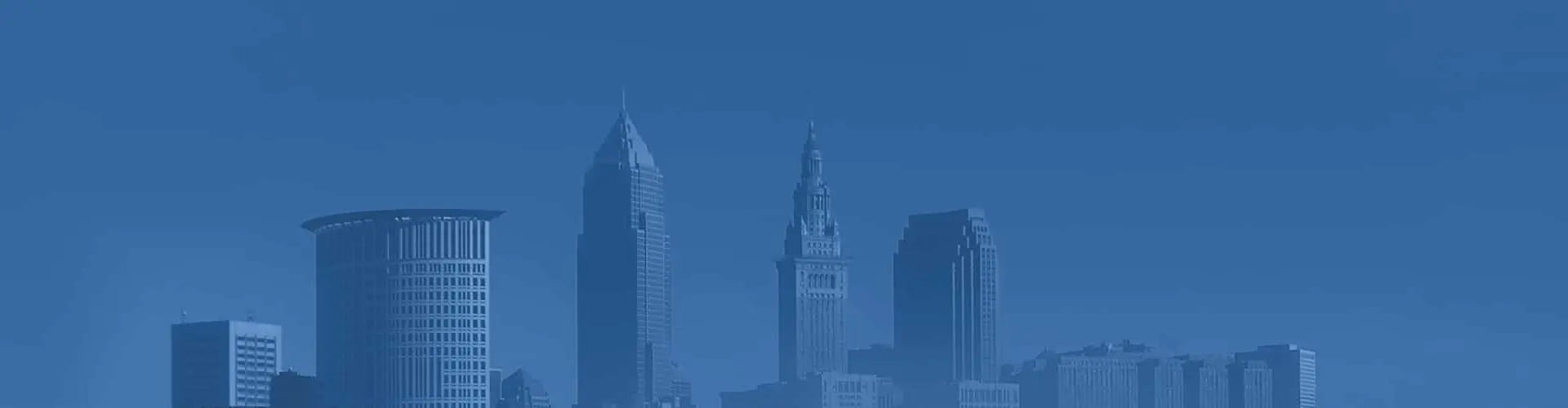 Friedman, Domiano and Smith Hero Image, Cleveland Skyline