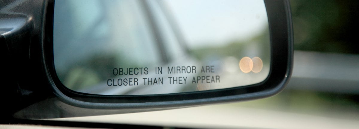 close up of sideview mirror