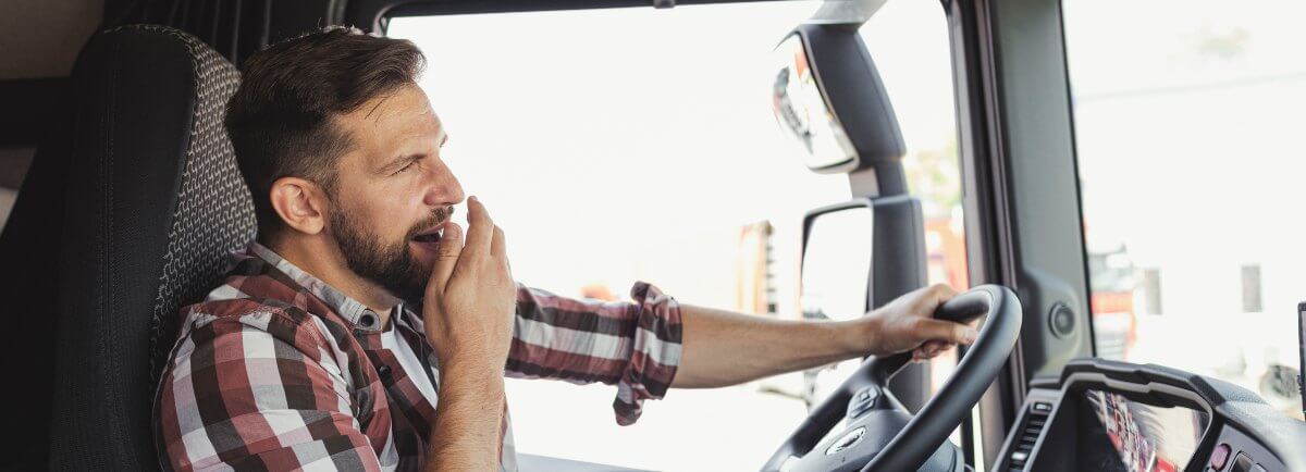 truck driver struggling to stay awake