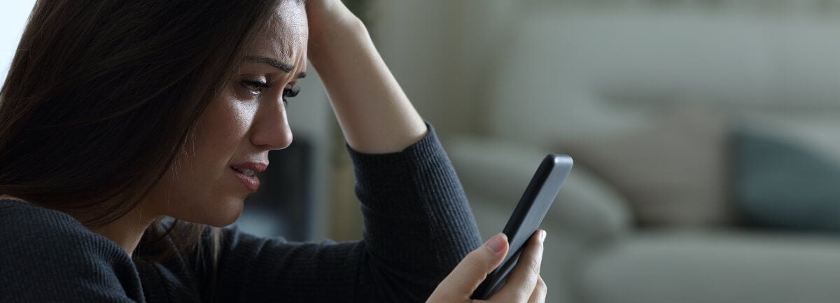 woman making difficult phone call